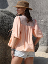 Lace Blouse - Ruched Viscose - Half Sleeves - Tied Design Apparel & Accessories > Clothing > Tops autopostr_pinterest_72819 Blouse H.R.Z Half Half Sleeve Half Sleeve Blouse Neck Neck Half Neck Half Sleeve Ship From Overseas Sleeve Sleeve Blouse sync-pinterest T Tie Tie Neck V