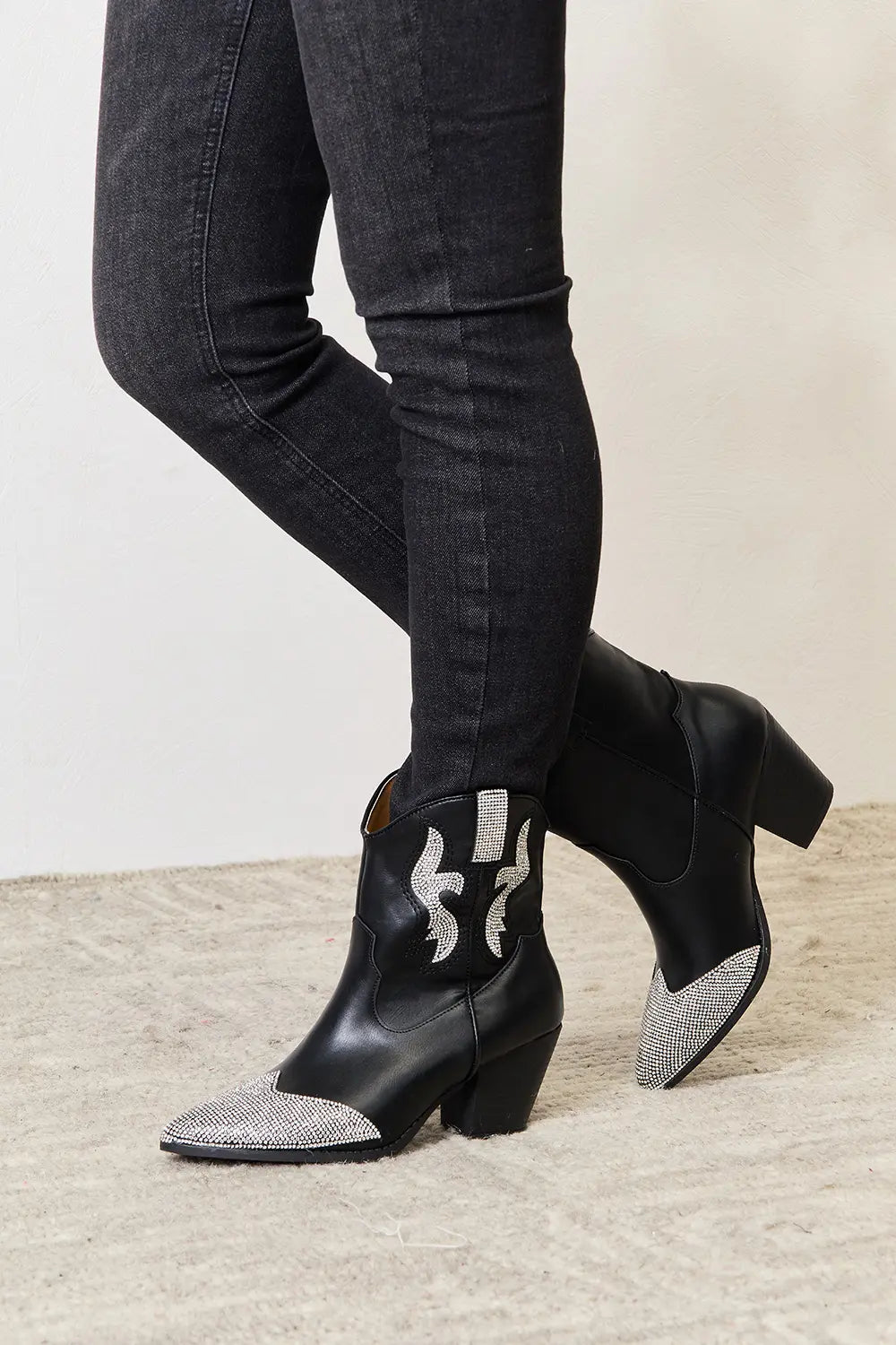 Sparkling Ankle Boots – Chunky Western Glam Qupid Ship from USA shoes_ sales_0701-0715