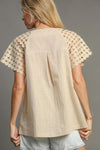 Cotton Top - Polka Dot Lace - Raglan Sleeve - Boxy Fit Apparel & Accessories > Clothing > Tops autopostr_pinterest_71901 autopostr_pinterest_72819 Only Available for U.S. Residents Ship from USA sync-pinterest Umgee USA