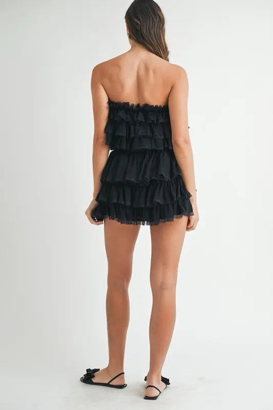 Crop Top Mini Skirt Set - Ruffle Layered - Lace Trim Apparel & Accessories > Clothing > Outfits & Sets autopostr_pinterest_71901 autopostr_pinterest_72819 MABLE Only Available for U.S. Residents Ship from USA sync-pinterest