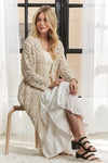 Cardigan - Crochet Elastic Long Sleeve - Cotton Openwork Layering 4-29 ADORA Ship from USA