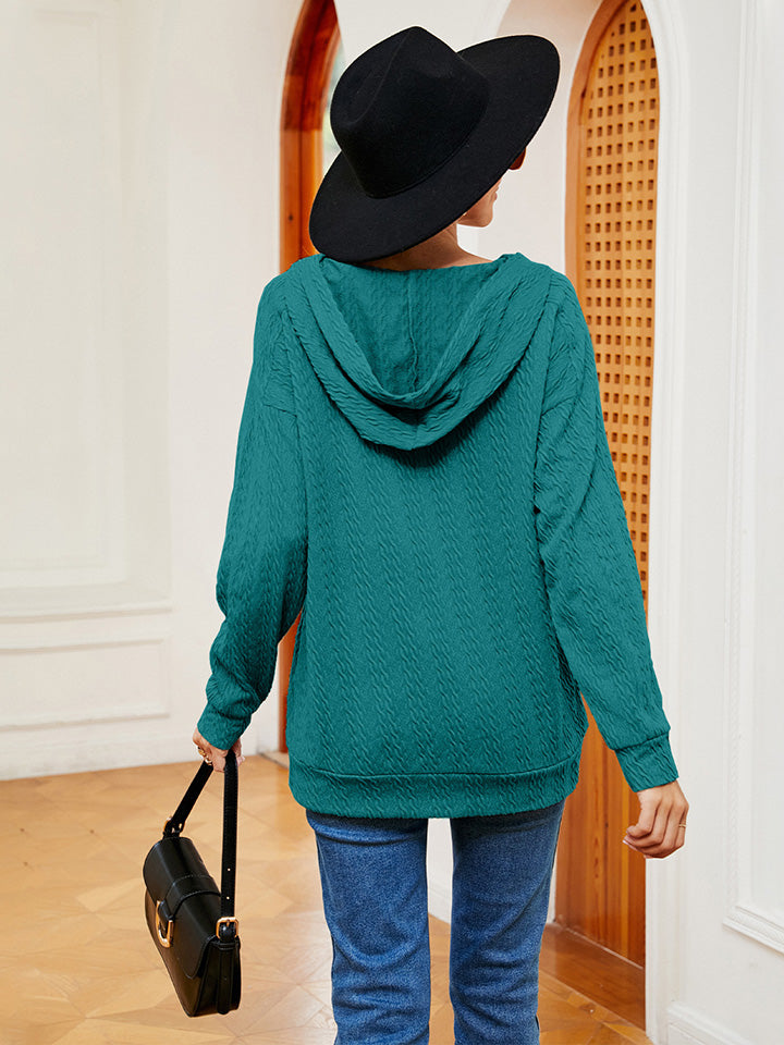 Hoodie - Lace-Up Stretch Rayon Opaque Long Sleeve Top Apparel & Accessories > Clothing > Tops > Hoodies M.N.Y Ship From Overseas sync-pinterest