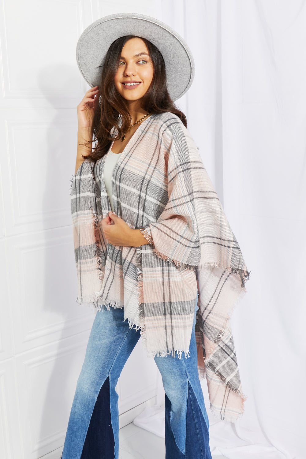 Plaid Lightweight Poncho