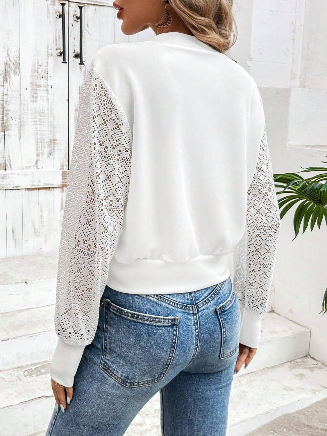 Lace Patchwork Long Sleeve Top - Machine Washable - Polyester Apparel & Accessories > Clothing > Outerwear > Jackets & Coats autopostr_pinterest_72819 Baseball Baseball Collar Collar Jacket Lace Lace Patchwork Long Long Sleeve Long Sleeve Jacket Patch Patchwork Ship From Overseas Sleeve Sleeve Jacket sync-pinterest T V WXFS