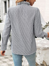 Lace Blouse - Ruffled Sheer Opaque Design - Polyester Cotton Apparel & Accessories > Clothing > Tops DY Ship From Overseas sync-pinterest