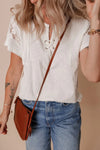 Top - Ribbed Texture - Lace Patchwork - Short Sleeve - Casual - Stretchy 5-1-overseas Ship From Overseas SYNZ