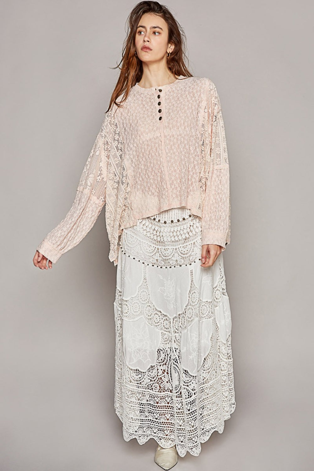 Blush Lace Top - Long Sleeve - Round Neck Clothing & Accessories > Clothing > Tops autopostr_pinterest_71118 autopostr_pinterest_71178 autopostr_pinterest_71277 edge lace long neck pol raw round sleeve top