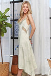 Midi Dress - Spaghetti Strap - Lace Detail - Cotton Blend - Casual 4-23-usa ADORA Ship from USA