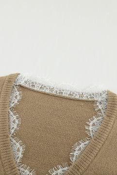 Flounce Sleeve V-Neck Sweater