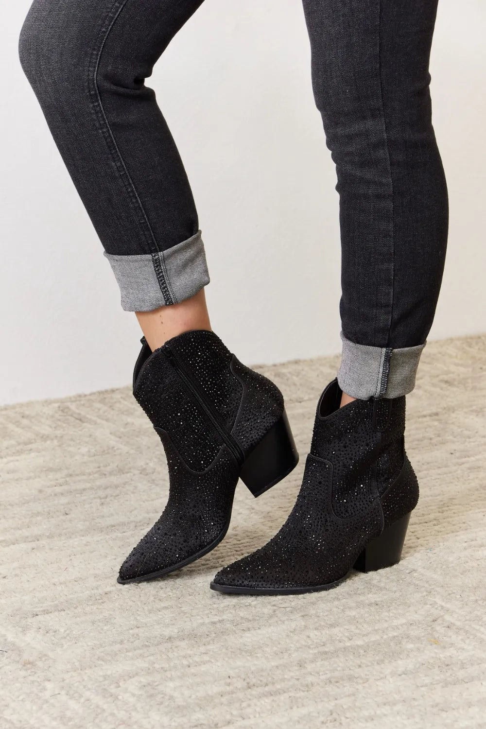 Glamorous Cowboy Ankle Boots - Rustic Elegance East Lion Corp Ship from USA