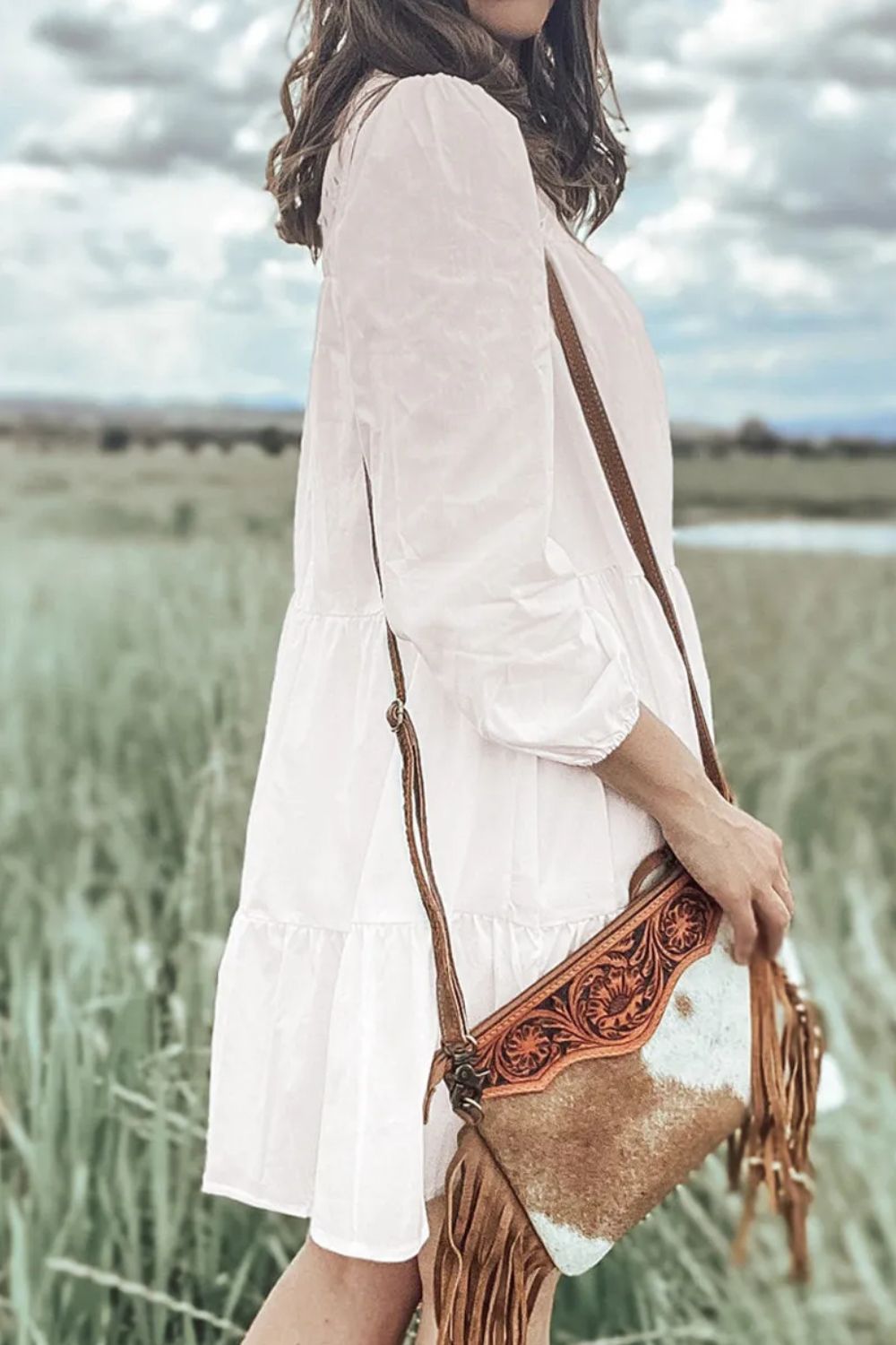 Dress - Lace Detail - Cotton Lyocell - Opaque Finish Apparel & Accessories > Clothing > Dresses Ship From Overseas sync-pinterest SYNZ