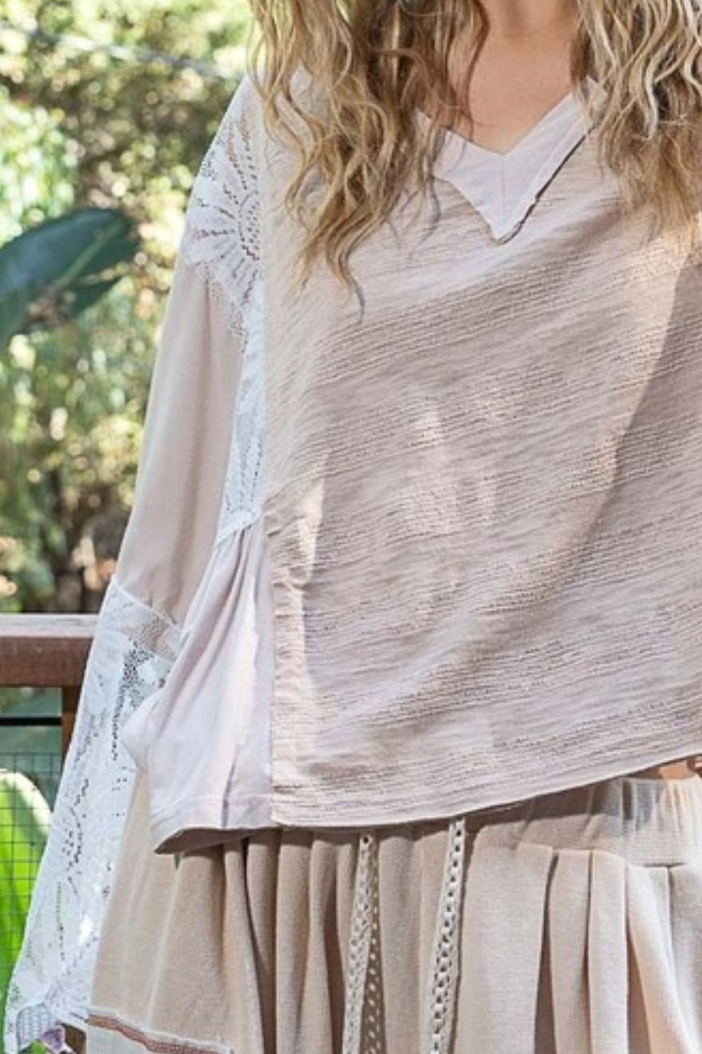 Elegant Lace V-Neck Flare Sleeve Blouse Apparel & Accessories > Clothing > Tops Only Available for U.S. Residents POL Ship from USA sync-pinterest
