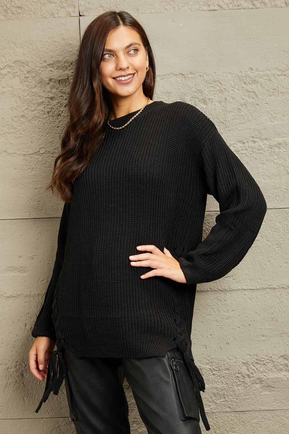 Black Black Tunic Sweater Clothing & Accessories > Clothing > Tops > Sweaters chunk pinterestnew sweater tunic