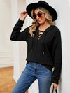 Black Hoodie - Lace-Up Stretch Rayon Opaque Long Sleeve Top Apparel & Accessories > Clothing > Tops > Hoodies autopostr_pinterest_71901 autopostr_pinterest_72819 M.N.Y Ship From Overseas sync-pinterest