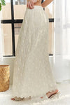 Maxi Skirt - Elastic Waist - Cotton - Applique Lace - Flowy Fit 4-23-usa ADORA Ship from USA