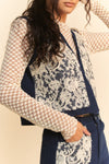 Dark Denim Vest - Open Front - Lace Accents - 100% Cotton Apparel & Accessories > Clothing > Outerwear autopostr_pinterest_71901 autopostr_pinterest_72819 Davi & Dani Only Available for U.S. Residents Ship from USA sync-pinterest