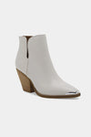 Ankle Boots - Pointed Metal-Tip Toe - Block Heel - Stylish - Edgy - 5-5-shoes-usa Beast Fashion Ship from USA