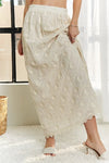 Maxi Skirt - Elastic Waist - Cotton - Applique Lace - Flowy Fit 4-23-usa ADORA Ship from USA