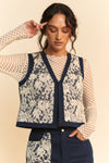 Denim Vest - Open Front - Lace Accents - 100% Cotton Apparel & Accessories > Clothing > Outerwear autopostr_pinterest_71901 autopostr_pinterest_72819 Davi & Dani Only Available for U.S. Residents Ship from USA sync-pinterest