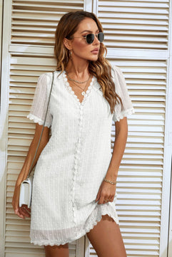 V-Neck Short Sleeve Dress