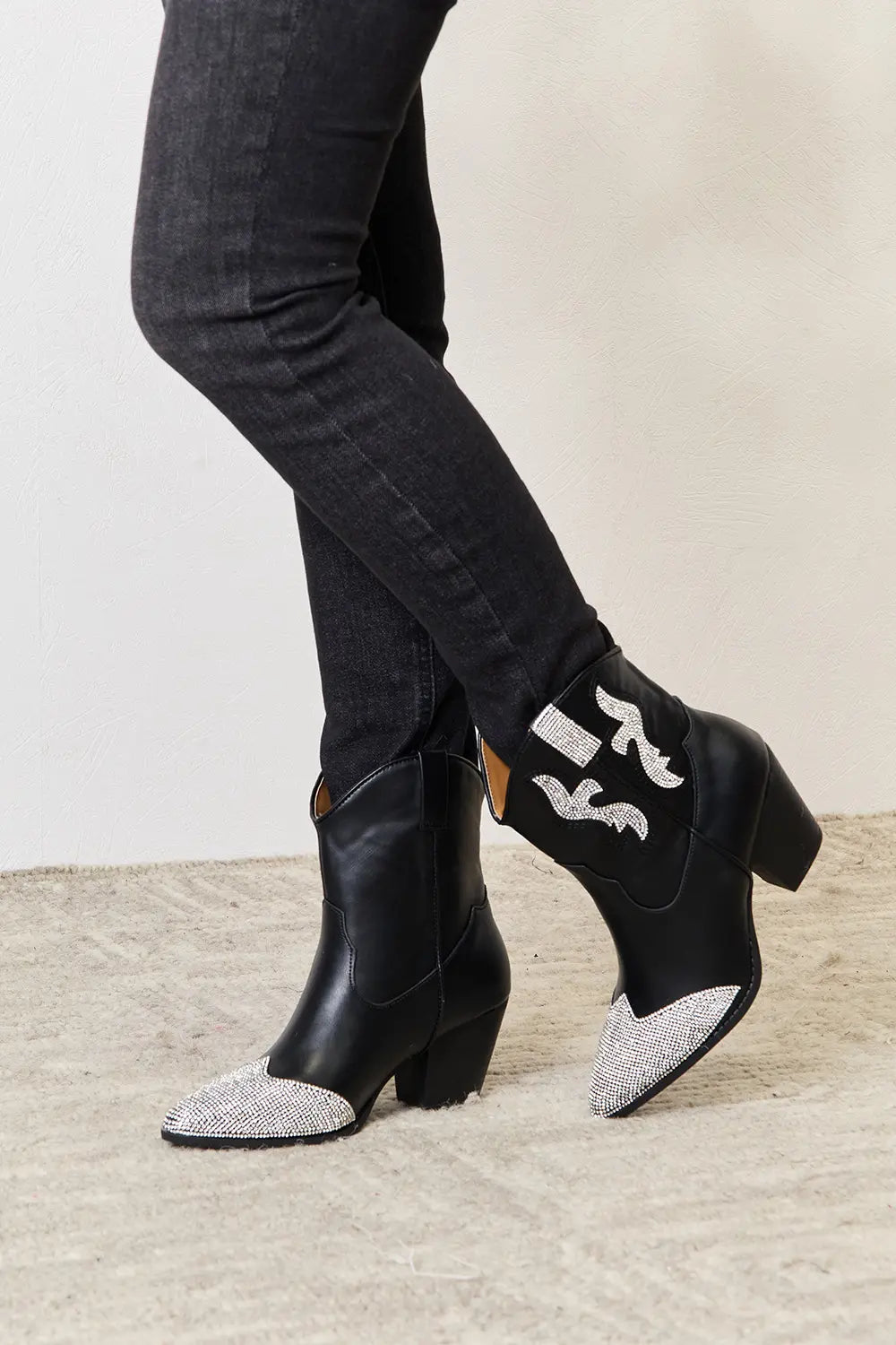 Sparkling Ankle Boots – Chunky Western Glam Qupid Ship from USA shoes_ sales_0701-0715