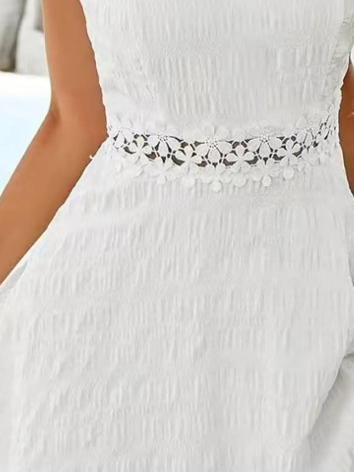 Dress - Mini - Cami - V-Neck - Lace Detail - Flowy - Casual 5-2-rl-overseas Macido Ship From Overseas