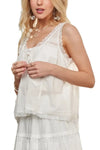 Top - Lace Detail - Contrast Design - Lightweight - Casual - Soft 5-2-usa ADORA Ship from USA