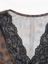 Sheer Lace Top with Decorative Buttons and High Stretch Apparel & Accessories > Clothing > Tops Bodysuit Lace Lace Bodysuit Leopard Neck Neck Lace Perfee Ship From Overseas sync-pinterest T V