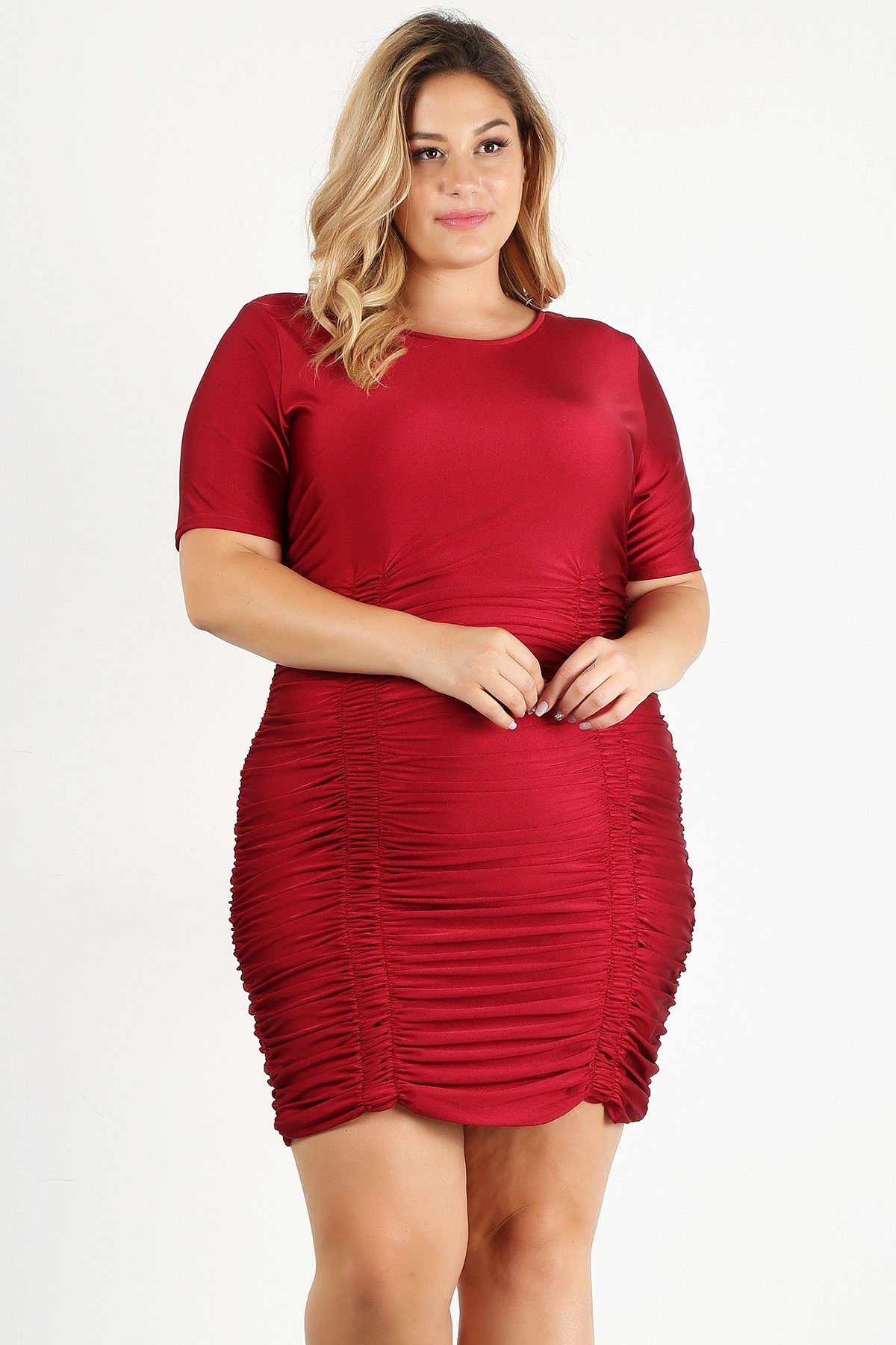 plus size solid bodycon dress, solid color mini dress, plus size bodycon mini dress