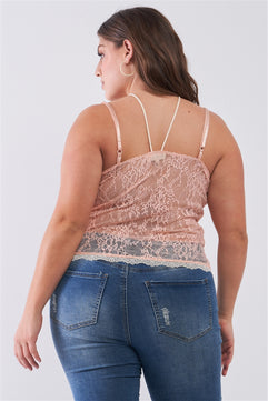 plus size sleeveless lace bustier top, sheer lace halter neck top, plus size lace halter neck top, sleeveless lace bustier top