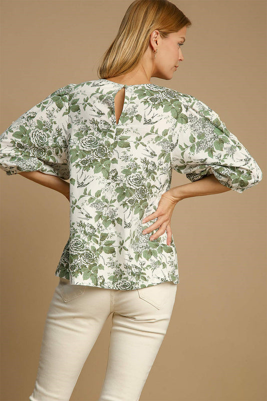 Sage Lace Trim Sleeve Blouse autopostr_pinterest_71667 new pinterestone Ship from USA Umgee USA