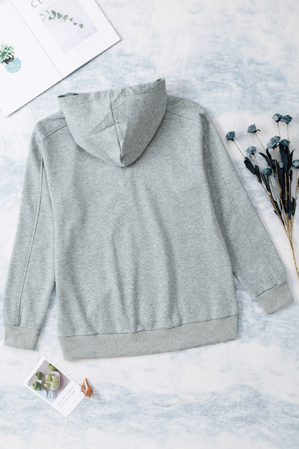 Lace-Up Opaque Polyester Cotton Blend Top with Dropped Shoulders Apparel & Accessories > Clothing > Tops > Hoodies Dropped Dropped Shoulder Lace Ship From Overseas Shoulder sync-pinterest SYNZ Up