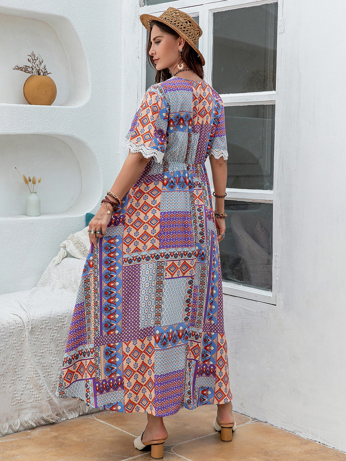 Lace Short Sleeve Dress - Elegant Fit - Plus Size - Polyester Apparel & Accessories > Clothing > Dresses Detail Detail Short Detail Short Sleeve Dress H.R.Z Lace Lace Detail Lace Detail Short Plus Plus Size Print Printed Ship From Overseas Short Short Sleeve Short Sleeve Dress Size Sleeve Sleeve Dress sync-pinterest T V
