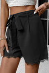 Women's Casual Solid Tie Lace Polyester Shorts Apparel & Accessories > Clothing > Shorts Hundredth Ship From Overseas sync-pinterest