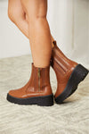 Boots - Side Zip - Platform - Low Heels - PU Material - Imported 5-5-shoes-usa Forever Link Ship from USA