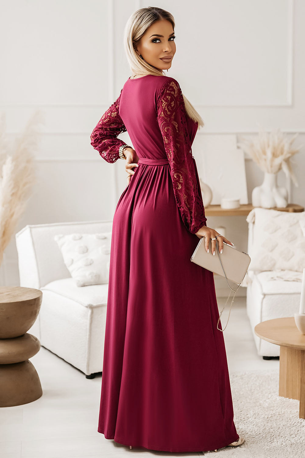 Surplice Tie-Waist Maxi Dress