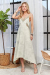Midi Dress - Spaghetti Strap - Lace Detail - Cotton Blend - Casual 4-23-usa ADORA Ship from USA