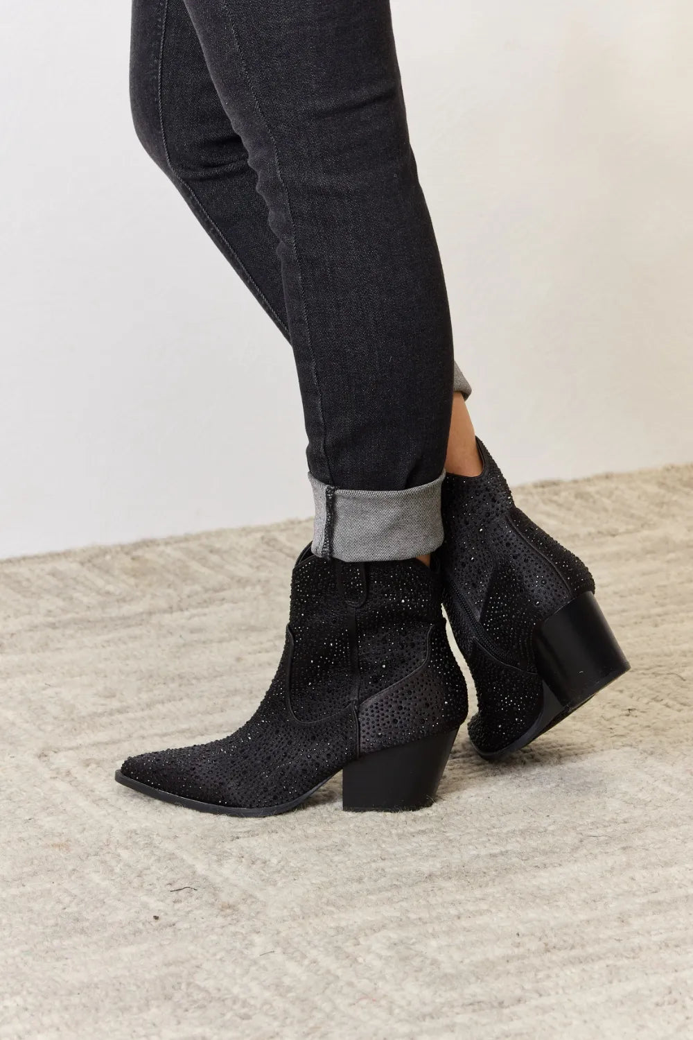 Glamorous Cowboy Ankle Boots - Rustic Elegance East Lion Corp Ship from USA