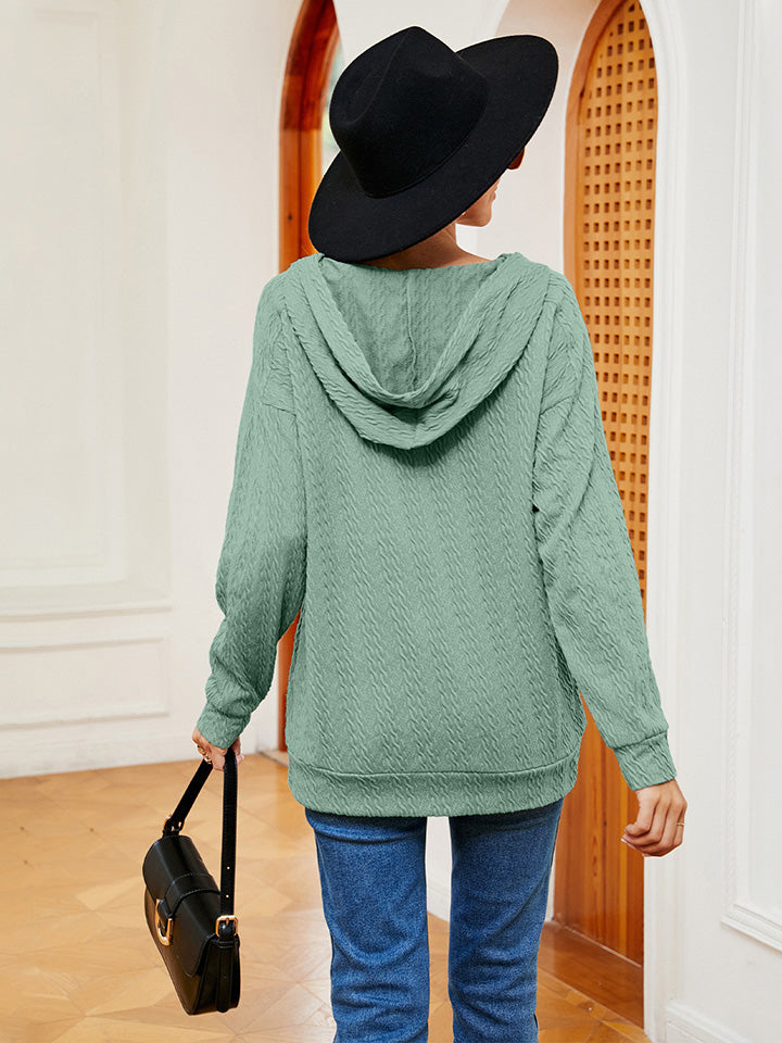 Hoodie - Lace-Up Stretch Rayon Opaque Long Sleeve Top Apparel & Accessories > Clothing > Tops > Hoodies M.N.Y Ship From Overseas sync-pinterest