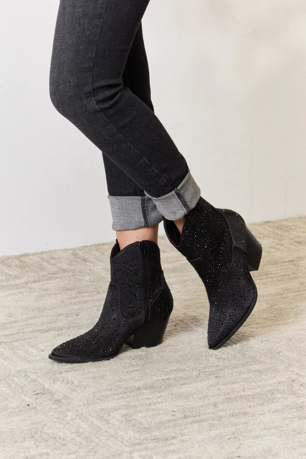Glamorous Cowboy Ankle Boots - Rustic Elegance East Lion Corp Ship from USA