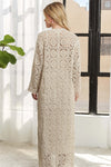 Cardigan - Crochet Elastic Long Sleeve - Cotton Openwork Layering 4-29 ADORA Ship from USA