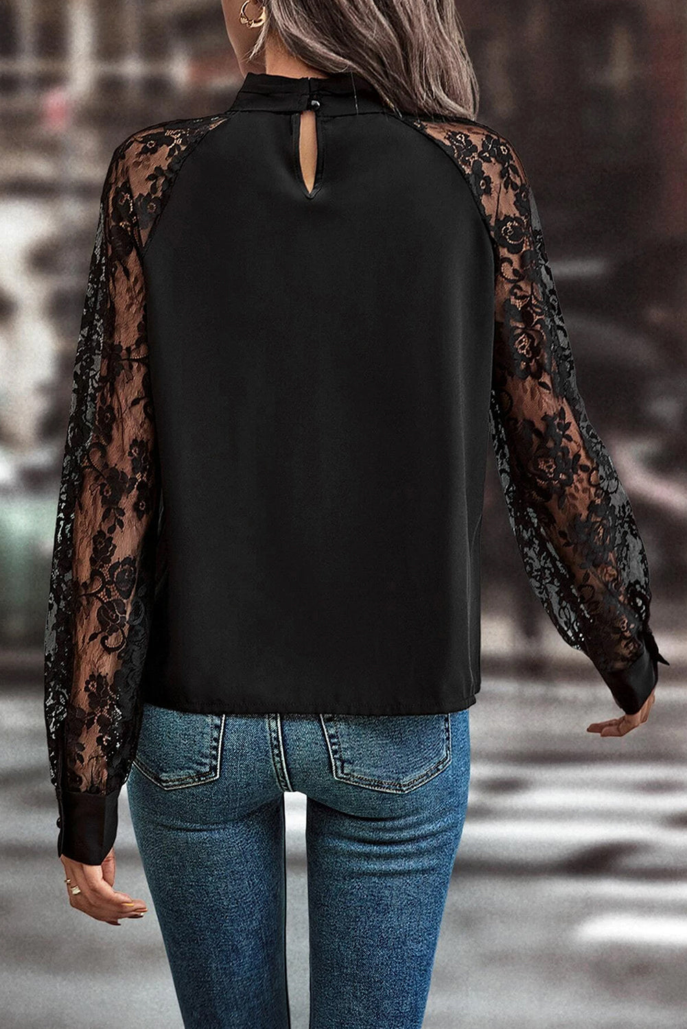 Semi-Sheer Lace Detail Cutout Top for Women - 100% Polyester Apparel & Accessories > Clothing > Tops Blouse Cutout Cutout Lace Detail Detail Long Detail Long Sleeve Lace Lace Detail Lace Detail Long Long Long Sleeve Long Sleeve Blouse Ship From Overseas Sleeve Sleeve Blouse sync-pinterest SYNZ T V
