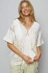Hooded Lace Patchwork Top - Semi-Sheer Half Sleeves Apparel & Accessories > Clothing > Tops autopostr_pinterest_72819 Only Available for U.S. Residents POL Ship from USA sync-pinterest