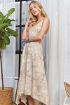 Midi Dress - Spaghetti Strap Lace Detail - Cotton Blend Casual Wear 4-23-usa ADORA Ship from USA