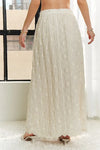Maxi Skirt - Elastic Waist - Cotton - Applique Lace - Flowy Fit 4-23-usa ADORA Ship from USA