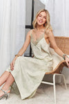 Midi Dress - Spaghetti Strap - Lace Detail - Cotton Blend - Casual 4-23-usa ADORA Ship from USA