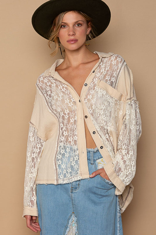 Sand Sand Oversized Lace Shirt - Button Down Clothing & Accessories > Clothing > Tops > Shirts autopostr_pinterest_71118 autopostr_pinterest_71178 autopostr_pinterest_71277 button lace oversize pol shirt