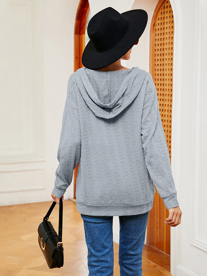 Hoodie - Lace-Up Stretch Rayon Opaque Long Sleeve Top Apparel & Accessories > Clothing > Tops > Hoodies M.N.Y Ship From Overseas sync-pinterest
