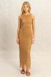 L.BROWN Maxi Dress - Crochet Lace Open Back - Bohemian Beachwear 4-23-usa HYFVE Ship from USA