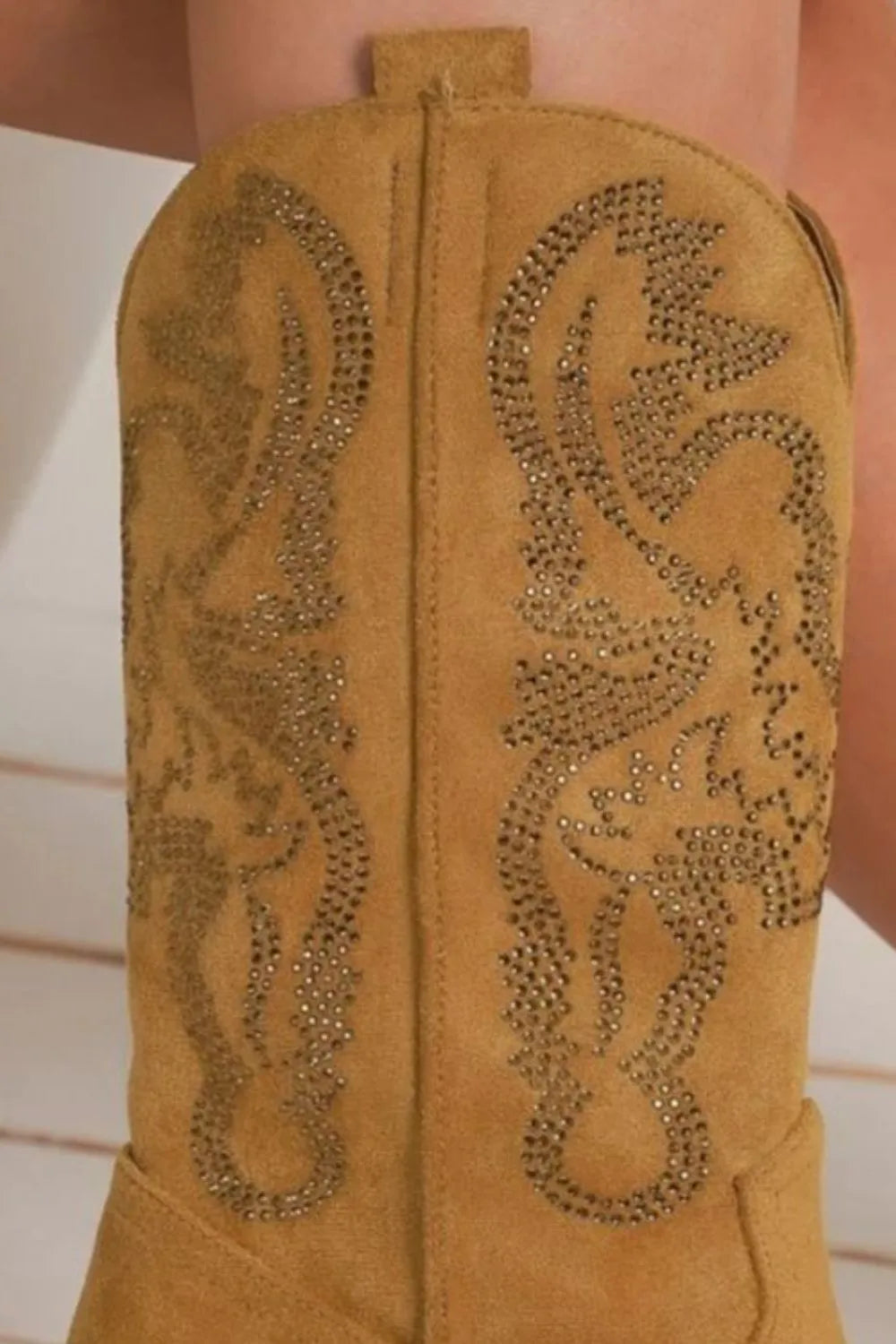 Sparkling Suede Rhinestone Heel Boots backtoschool_sale_0811-0826 Beast Fashion Ship from USA